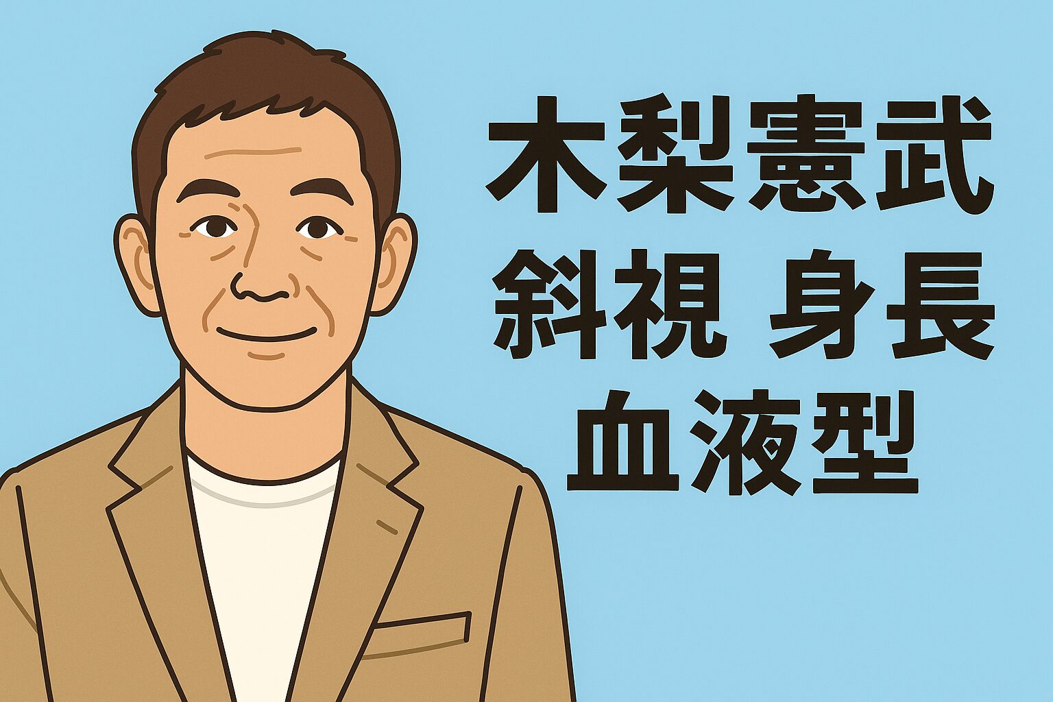 木梨憲武　斜視　身長　血液型