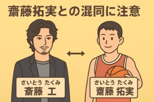 斎藤工と斎藤拓実の違い