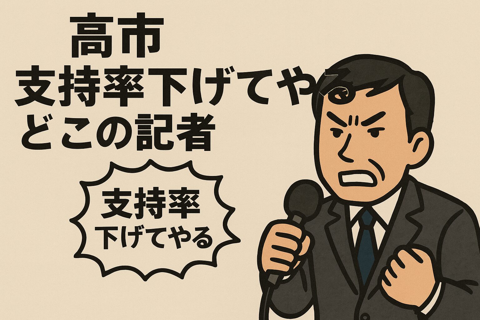 高市総裁　支持率下げてやる発言　記者