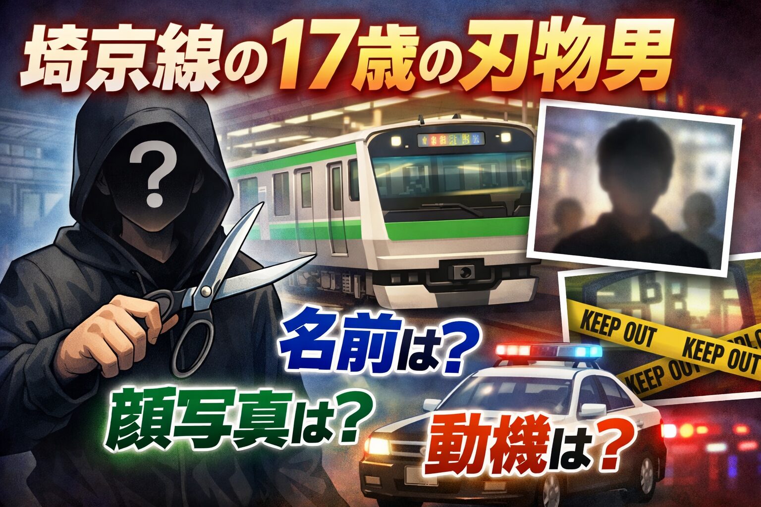 埼京線　ハサミ　１７歳　顔写真　名前